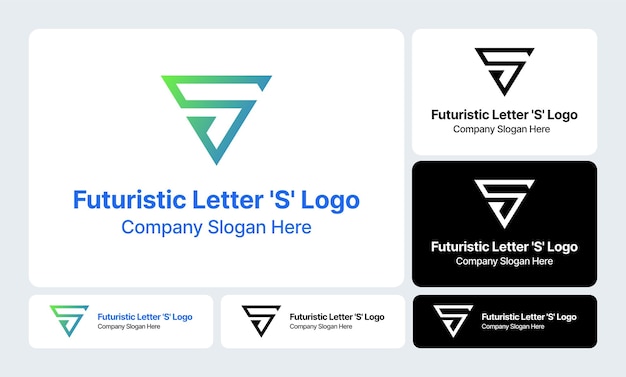 Diseño futurista del logotipo de la letra S