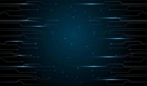 El diseño futurista de la tecnología abstracta con líneas brillantes de circuitos azules