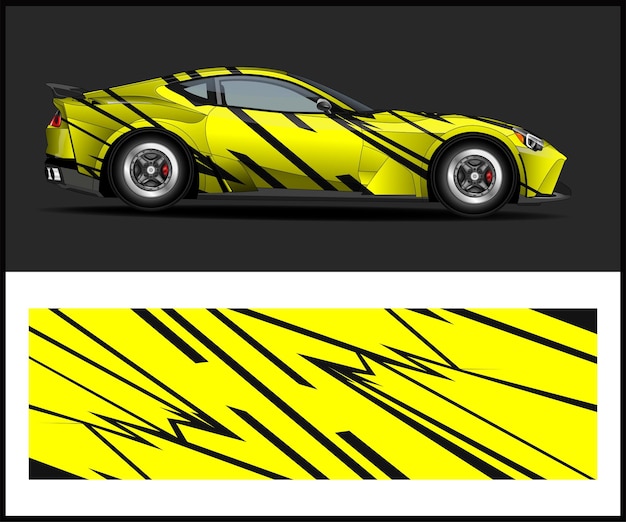 Un diseño ganador de la rotulación de un auto deportivo para el podio