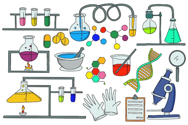 Vector diseño de garabatos de ciencia