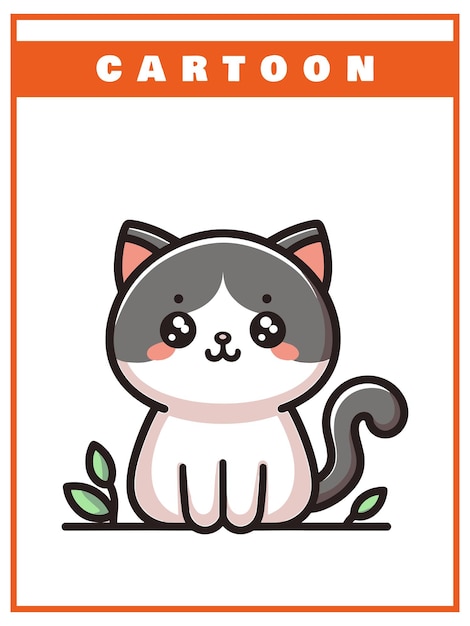 Vector diseño de gato de dibujos animados