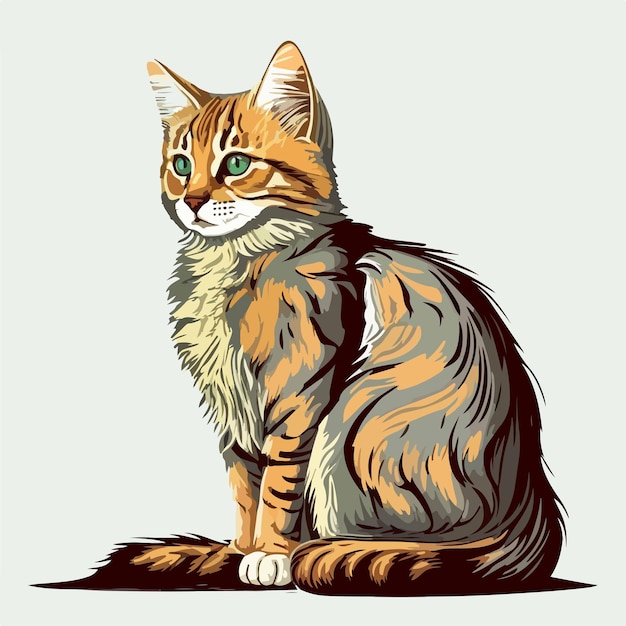 diseño de gato de mascota de ilustración vectorial