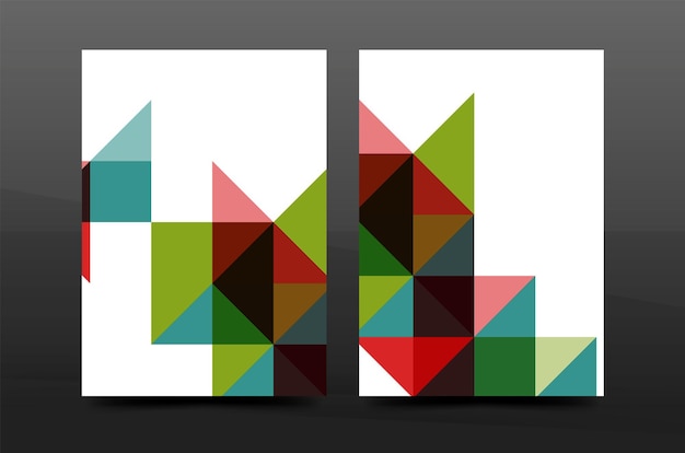 Diseño de geometría colorida informe anual a4 portada folleto plantilla diseño folleto de revista o folleto
