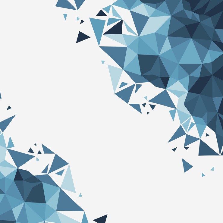 un diseño geométrico azul y verde con un fondo azul y blanco
