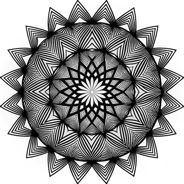 un diseño geométrico en blanco y negro con un centro blanco