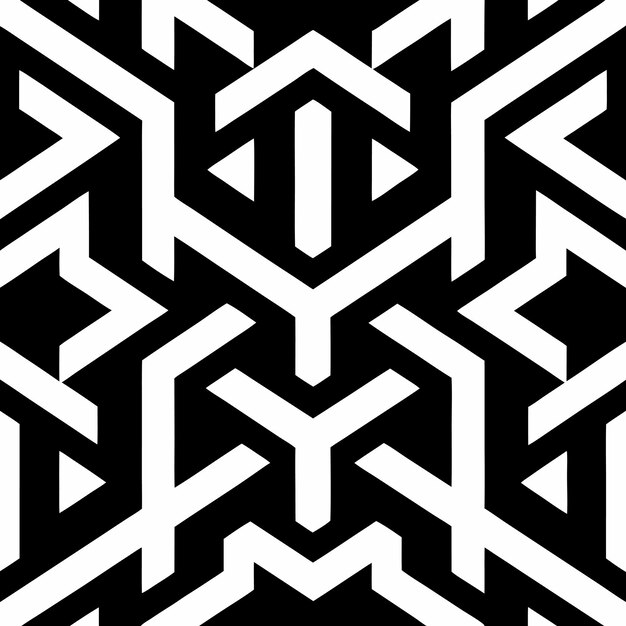 un diseño geométrico en blanco y negro con las letras h en él