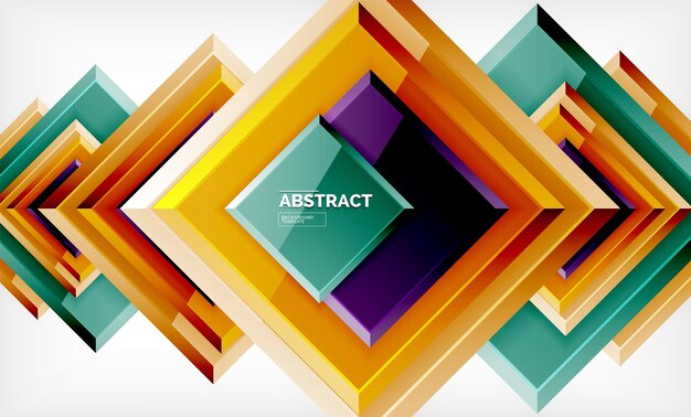 Diseño geométrico brillante de fondo abstracto cuadrado