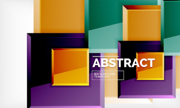 Diseño geométrico brillante de fondo abstracto cuadrado