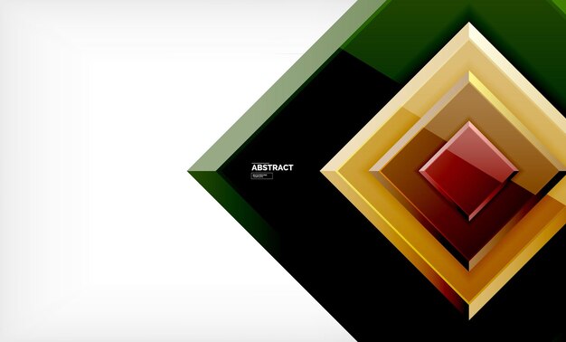 Diseño geométrico brillante de fondo abstracto cuadrado