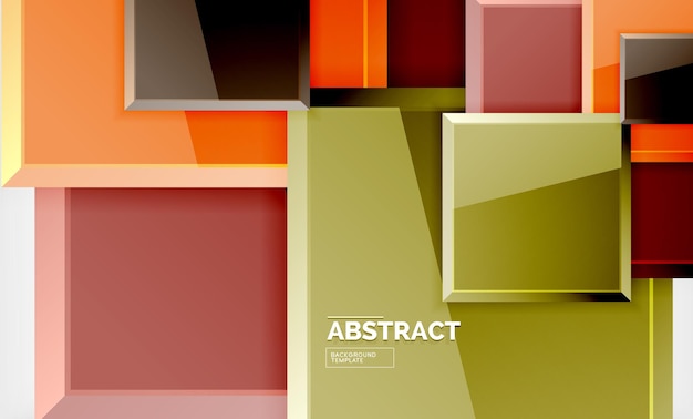 Diseño geométrico brillante de fondo abstracto cuadrado