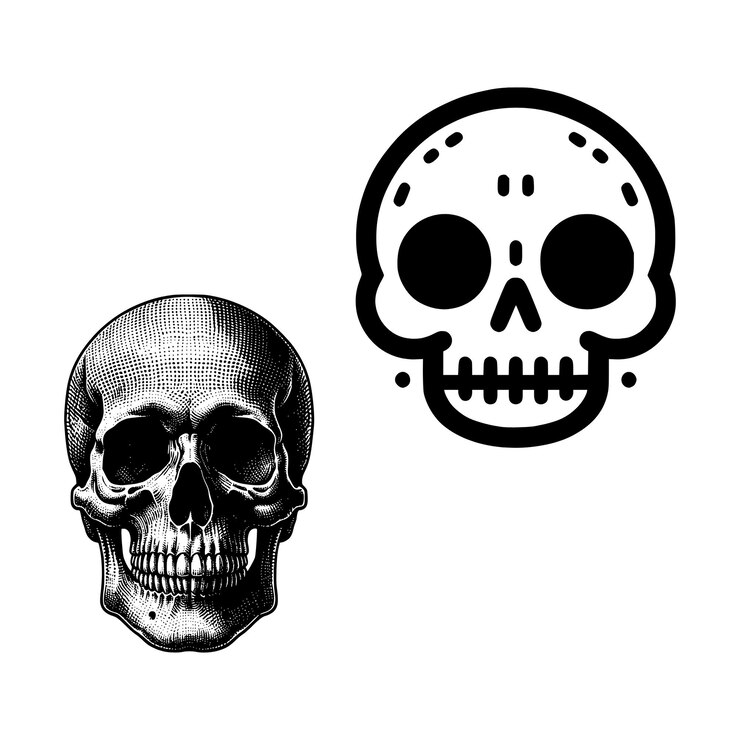 Diseño geométrico de la calavera floral