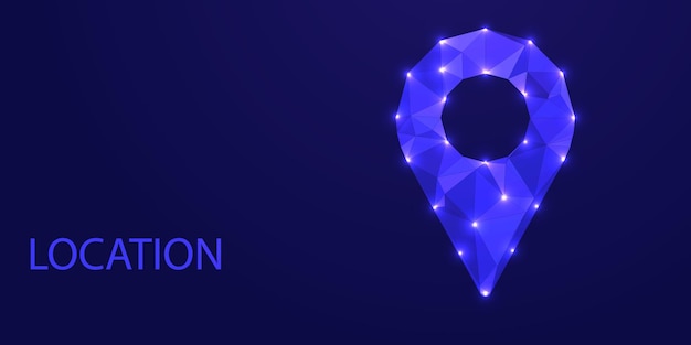 Diseño geométrico estilizado de ubicación Low Poly con elementos de mapas 3D para juegos, apps y visualizaciones