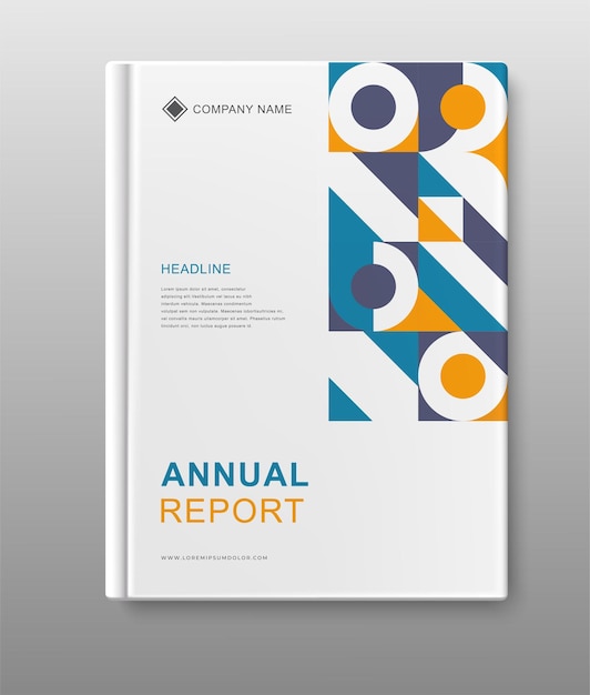 diseño geométrico del libro de tapa del informe anual