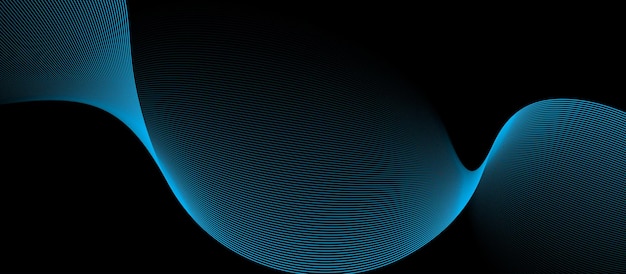 Diseño geométrico minimalista de líneas brillantes abstractas en fondo oscuro