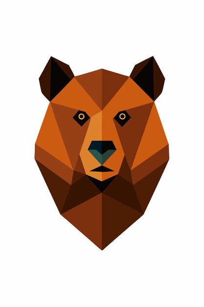 Diseño geométrico de oso sobre fondo blanco