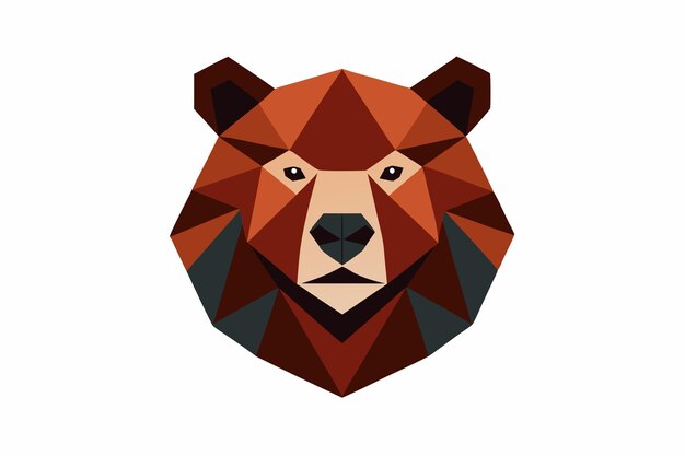 Diseño geométrico de oso sobre fondo blanco