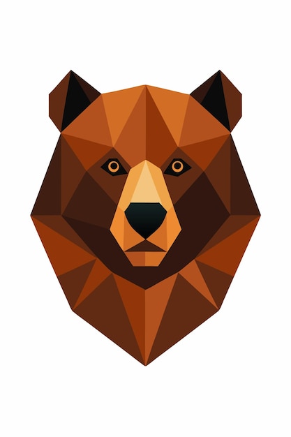 Diseño geométrico de oso sobre fondo blanco