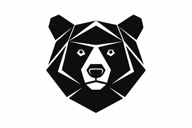 Diseño geométrico de oso sobre fondo blanco