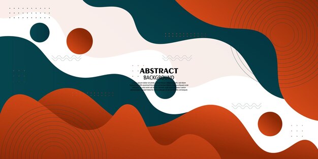 Diseño geométrico de pancartas comerciales en verde y naranja oscuro Diseño creativo de pancartas con ondas y líneas