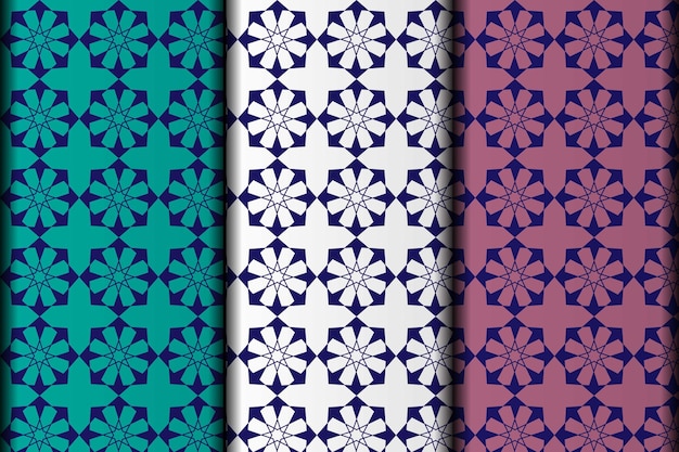 Diseño geométrico de patrones florales vectoriales orgánicos sin costuras
