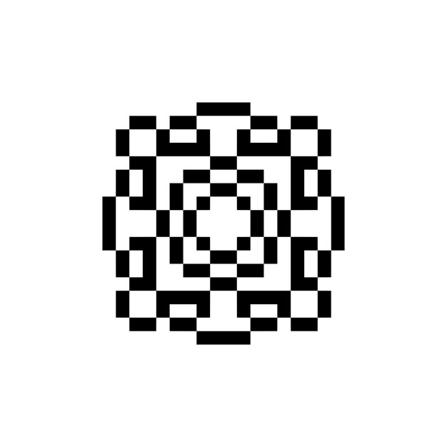 Diseño geométrico pixelado con simetría