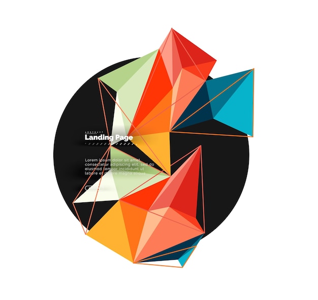 Diseño geométrico poligonal de fondo abstracto de triángulo vectorial 3d