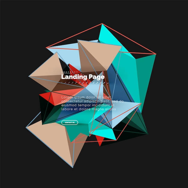 Diseño geométrico poligonal forma abstracta hecha de triángulos fondo de moda