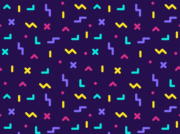 Diseño geométrico retro sin costuras de Memphis