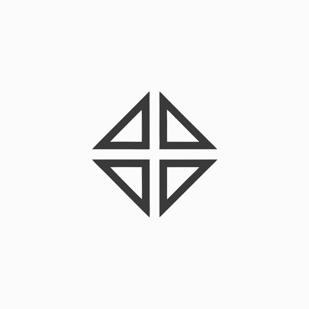 Diseño geométrico simétrico de cuatro puntos en estilo minimalista