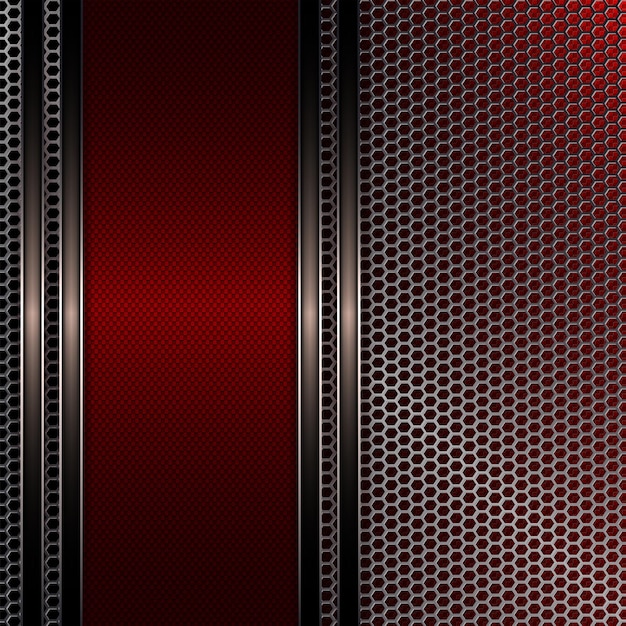 Diseño geométrico con tinte metalizado y borde rojo con borde