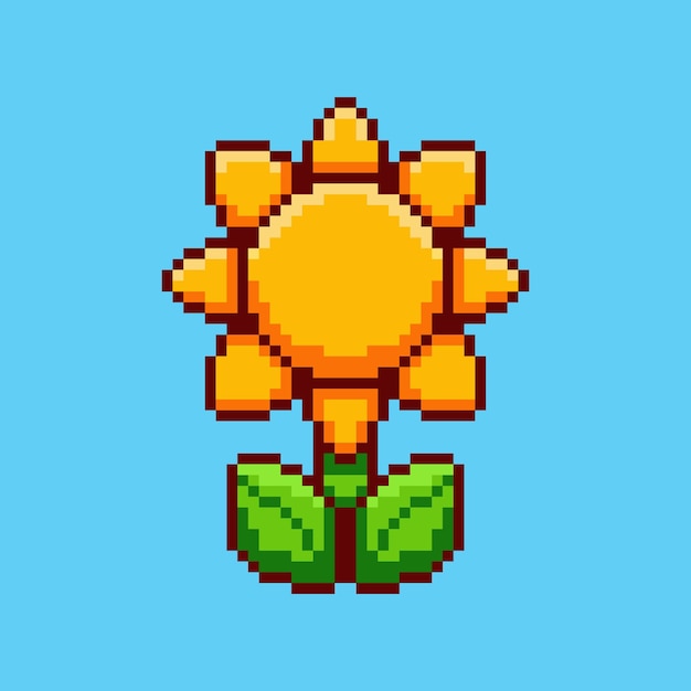 Diseño de girasol en pixel art
