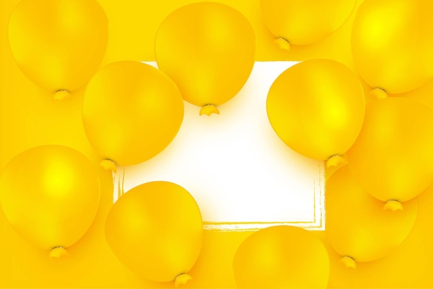 Diseño de globos realistas de fondo de feliz cumpleaños