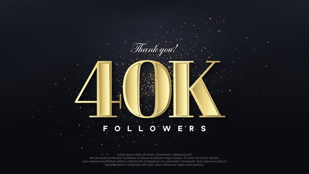 Diseño gracias 40k seguidores en color dorado suave
