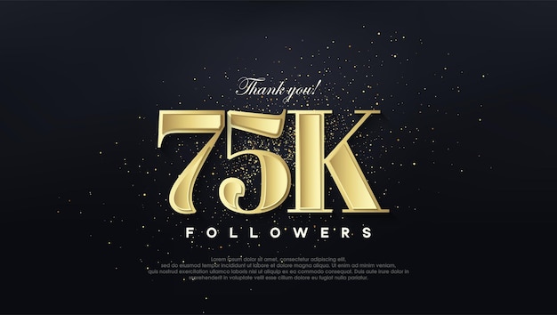 Diseño gracias 75k seguidores en color oro suave