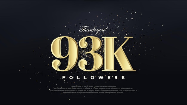 Diseño gracias 93k seguidores en color oro suave
