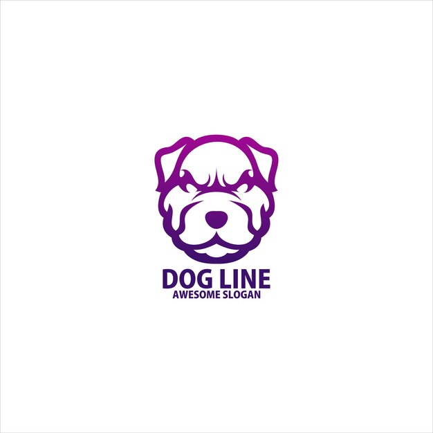 diseño de gradiente de cabeza de perro