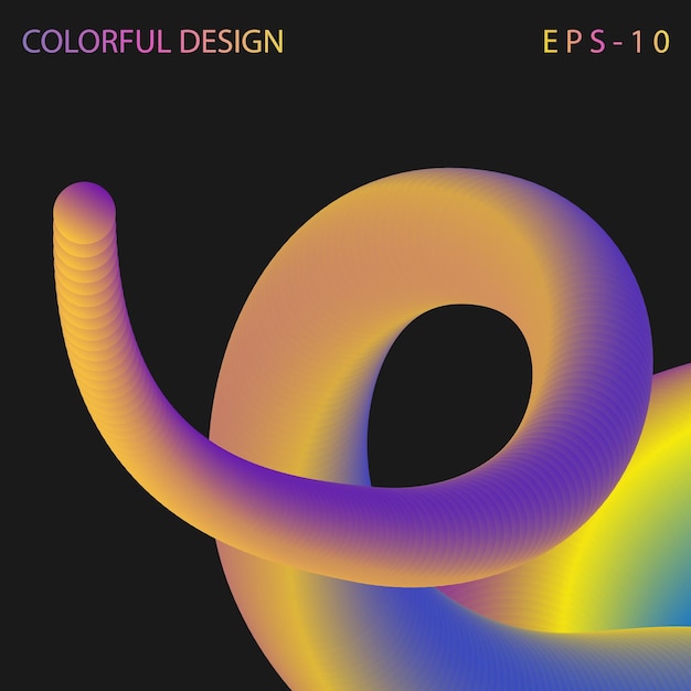 El diseño de gradiente colorido crea la ilusión de volumen Una forma dinámica de mezcla de colores Arte líquido para el diseño
