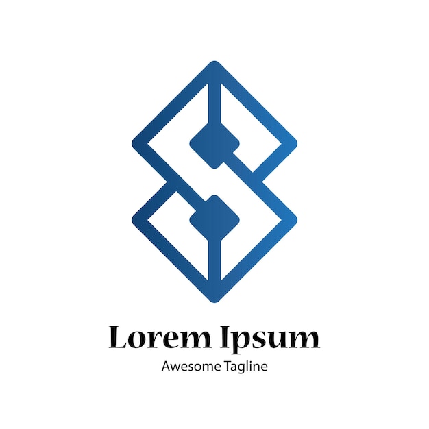 Diseño de gradiente colorido de la letra S del logotipo