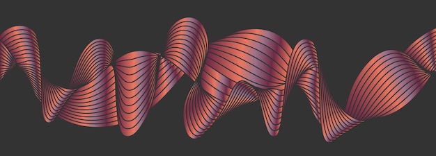Un diseño de gradiente de onda colorida de una línea sinuosa Ilustración vectorial