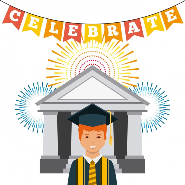 Vector diseño de graduación logro