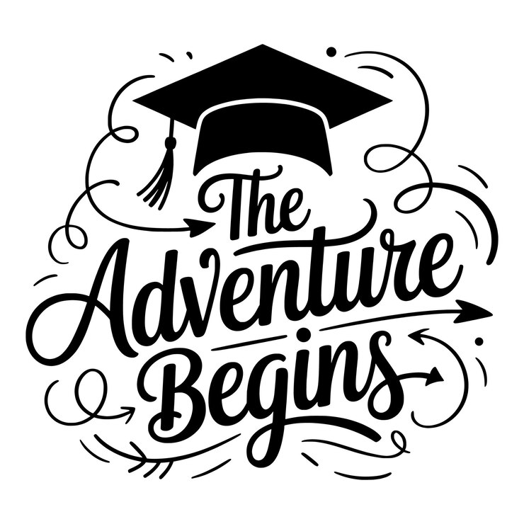 Diseño de graduación motivacional con La Aventura Comienza