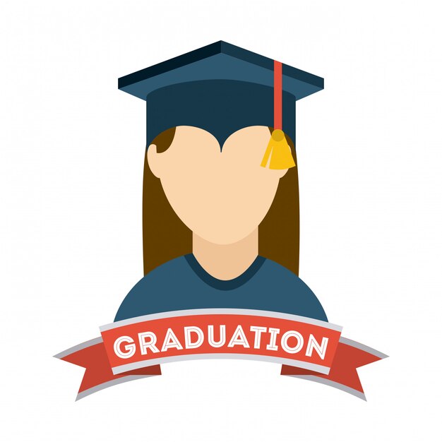 Diseño de graduación sobre backgrorund blanco ilustración vectorial