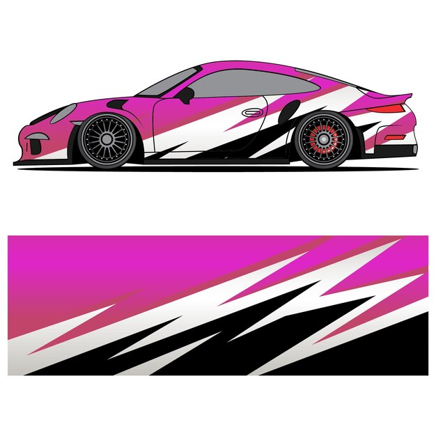 Diseño gráfico abstracto de vinilo adhesivo de carreras para publicidad de coches de carreras.