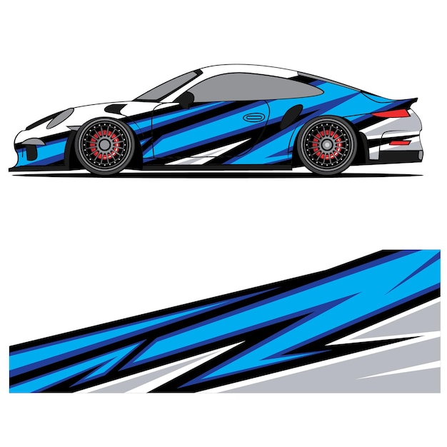 Diseño gráfico abstracto de vinilo adhesivo de carreras para publicidad de coches de carreras.