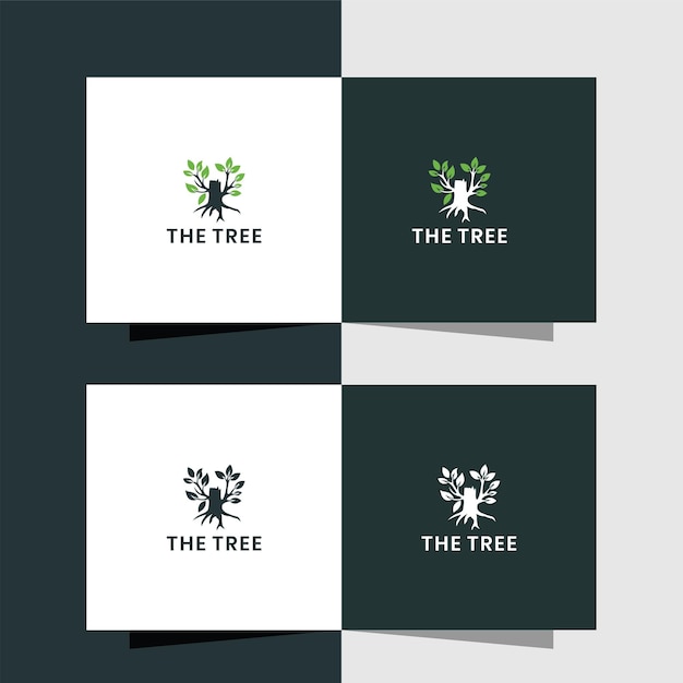 Diseño gráfico del árbol del logotipo vectorial