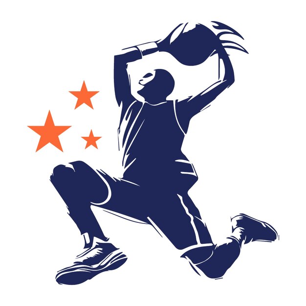 Diseño gráfico de baloncesto para el juego de baloncestro
