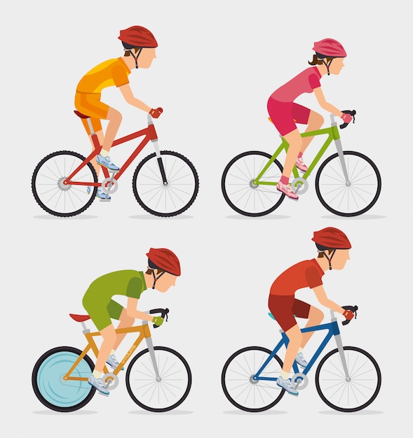 Diseño gráfico de bicicletas y ciclismo.