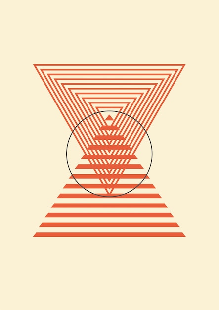 Diseño gráfico boho del cartel moderno del siglo Triangel.