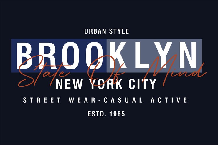 Vector diseño gráfico de la calle urbana de brooklyn tipografía ilustración vectorial estilo moderno para imprimir camiseta
