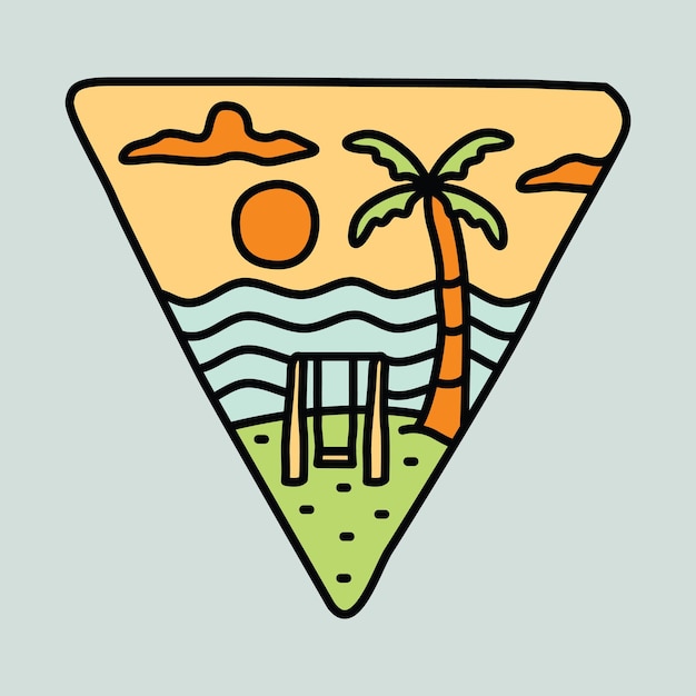 Diseño gráfico de la camiseta del arte del vector del ejemplo gráfico del verano de la gran ola y la belleza